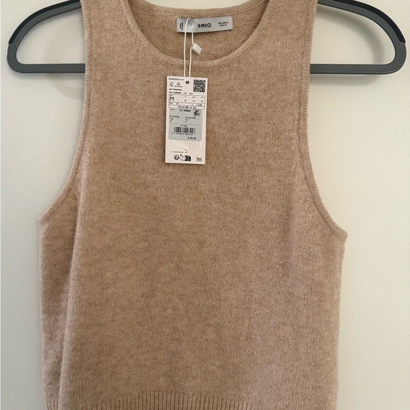 Mango Sweaters - Mango Tan Sleeveless Sweater